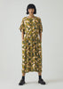 Dianthus Print Pleated Waist Dress | Golden Lime